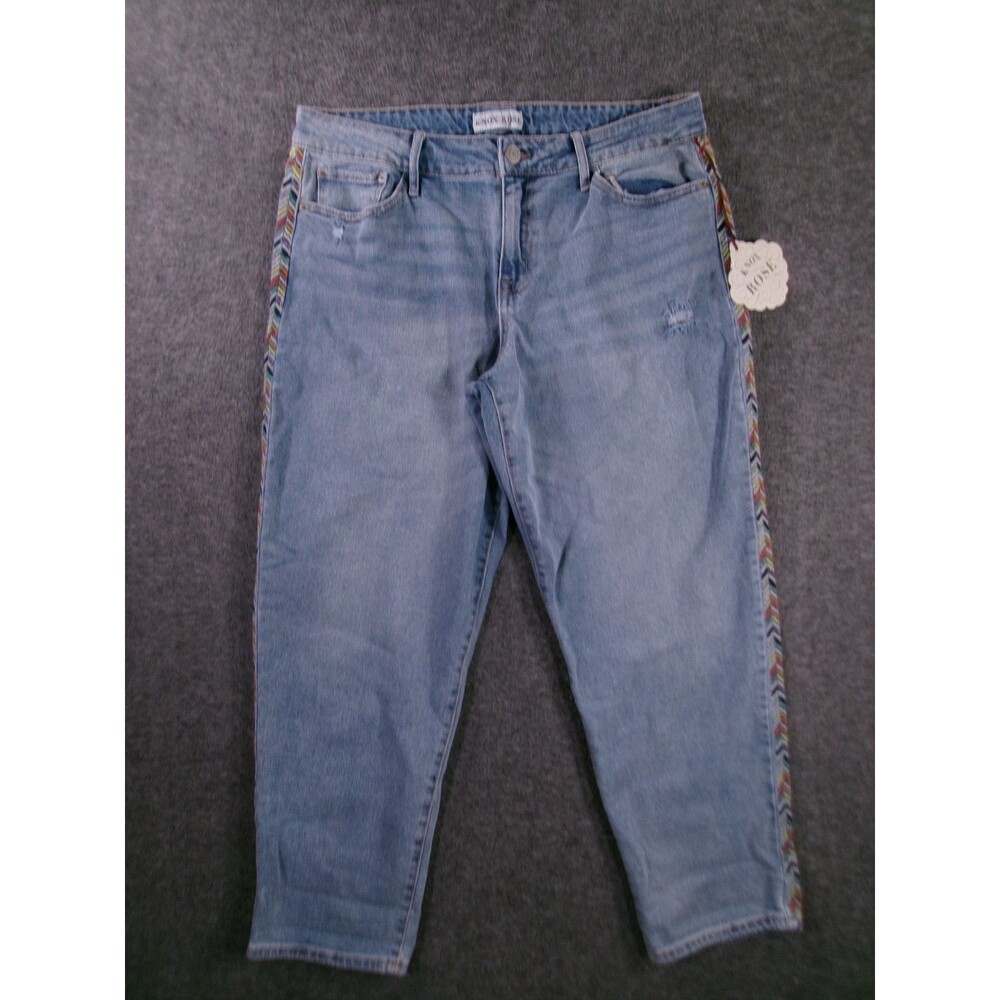 Knox Rose Jeans Womens 12 Blue Regular Fit Cropped Light Wash Casual New